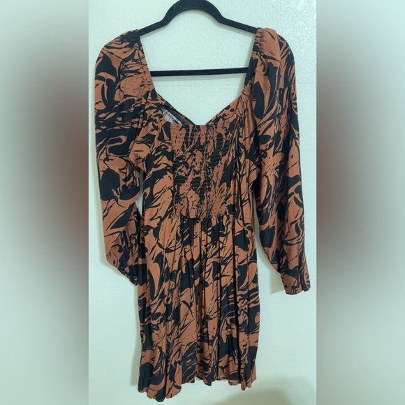 A New Day Black and Brown Abstract Long Sleeve Dress - Picture 12 of 13